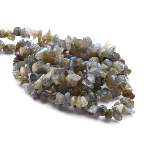 Achat Perles Chips Labradorite 5-13mm - Trou: 0,8mm (1 fil 85cm)