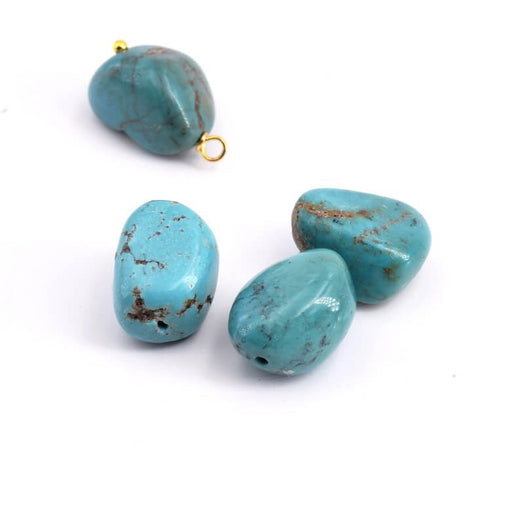 Perles Nuggets Turquoise Stabilisé 12x16mm (4)