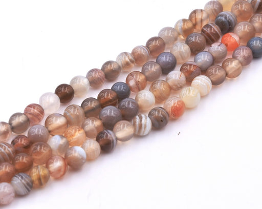 Achat Perles Rondes en Agate d&#39;Afrique 4mm -Trou: 0,8mm - fil 39cm (1)