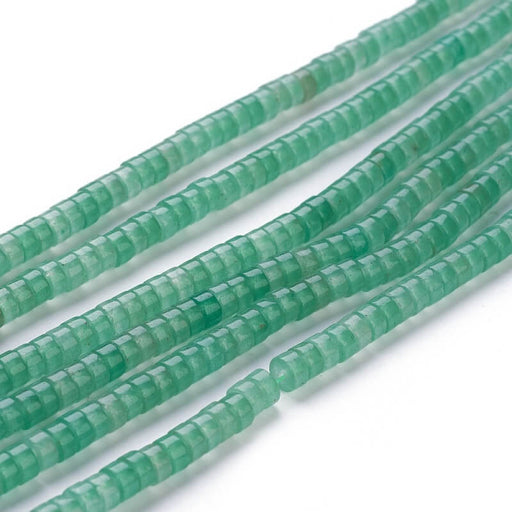 Perles Heishi Rondelles Aventurine 4x2,5mm - Fil 38cm (1 fil)