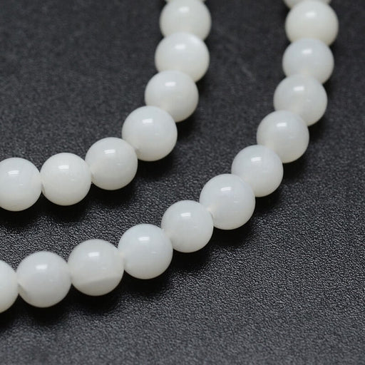 Perles Rondes en Pierre de Lune 4mm -Trou: 0,8mm - fil 39cm (1 fil)