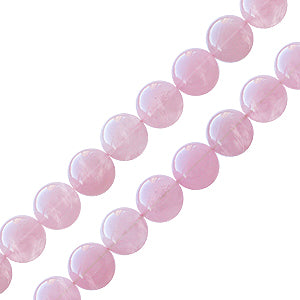 Perle ronde en quartz rose 6mm sur fil (1)