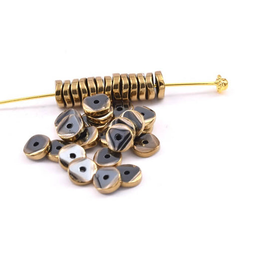 Achat Heishi Perles Rondelles En Hématite Ondulé Bronze 6x1.5mm (23g)