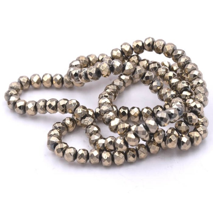 Perles Rondelles à Facettes En Hématite Bronze Clair 4x3mm (1 Fil-40cm)