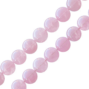 Perle ronde en quartz rose 8mm sur fil (1)