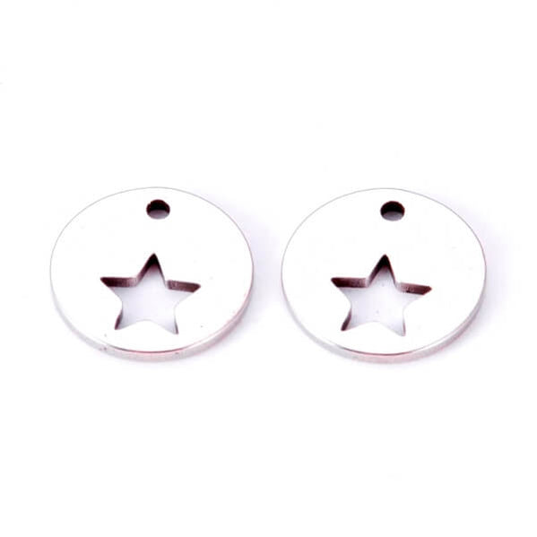 Collier Pendentif étoile Nautique En Acier Inoxydable - Breloque Engrenage - Chaîne De Perles Offerte
