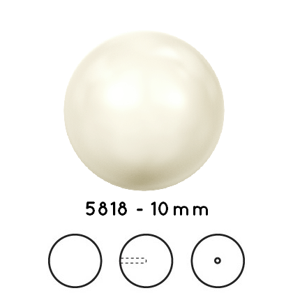 Achat Swarovski 5818 Half drilled - Crystal creamrose pearl -10mm (4)