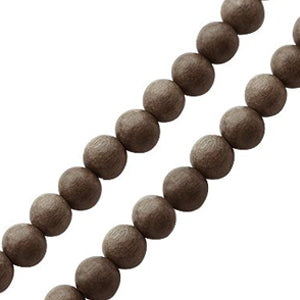 Perle ronde bois gris sur fil 6mm (1)