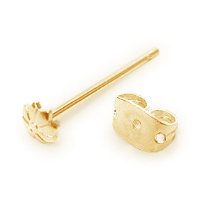 Boucles d'oreilles Clou daisy métal doré à l'or fin qualité (2)