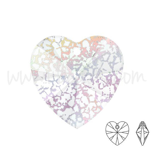 Pendentif coeur Swarovski 6228 crystal white patina effect 10mm (1)