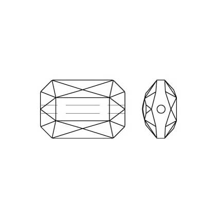Achat Perle Swarovski 5515 Emerald cut jet 18x12mm (1)