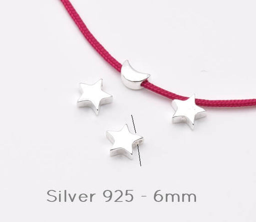 Achat Perle pendentif étoile argent 925 -6mm Trou 1.2mm (1)