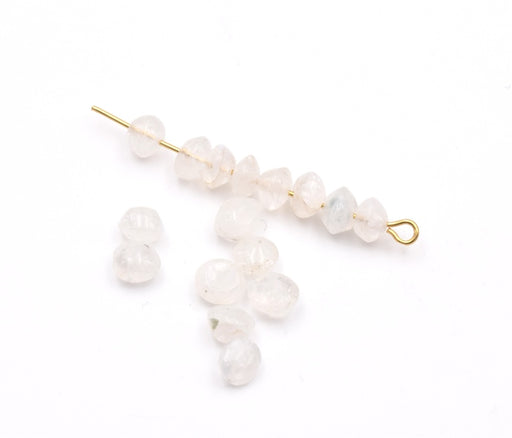 Perles en pierre de lune bicone chips environ 6x3mm (20)