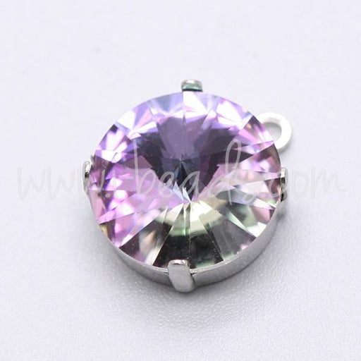 Serti pendentif pour Swarovski 1122 rivoli 14mm argenté (1)