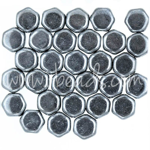 Perles Honeycomb 6mm hematite (30)