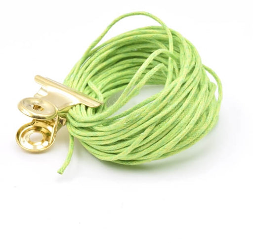 Cordon en coton cire vert pomme 1mm, 5m (1)