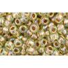 cc998 - perles de rocaille toho 8/0 gold-lined rainbow light jonquil (10g)