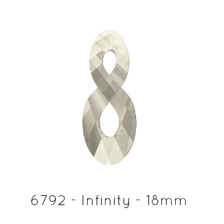Achat Swarovski 6792 Infinity pendant crystal SILVER SHADE 18mm (1)