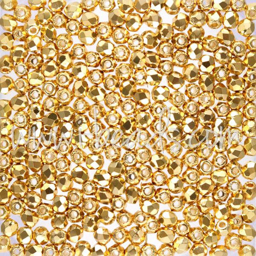 Achat Perles facettes de boheme gold plated 24K 2mm (50)