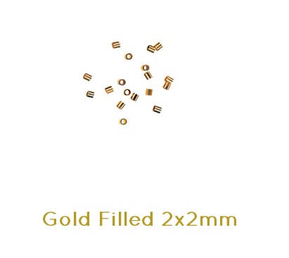 perles tube à écraser Gold filled 2x2mm Diam inte:1.4mm (10)
