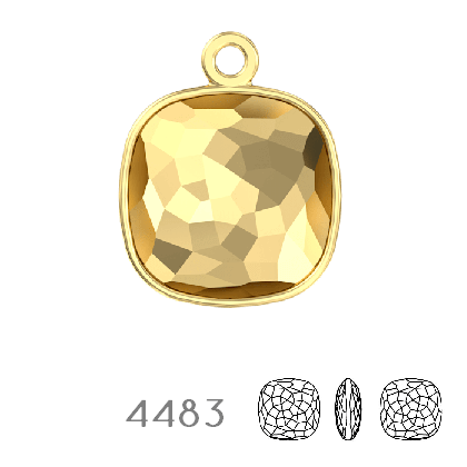 4483/J Swarovski Fantasy Cushion Fancy Stone pendentif plaqué doré - 10mm (1)
