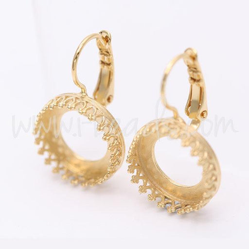 Achat Serti boucle d&#39;oreilles Vintage pour Swarovski 1122 14mm doré (2)