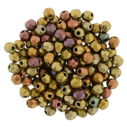Perles facettes de boheme Matte-metallic Bronze iris 2mm (30)