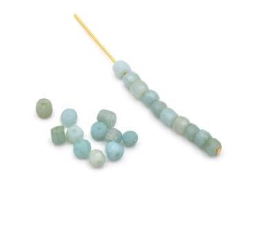 Heishi rondelle perles facettées Amazonite environ 4mm Trou: 0.7mm (20)