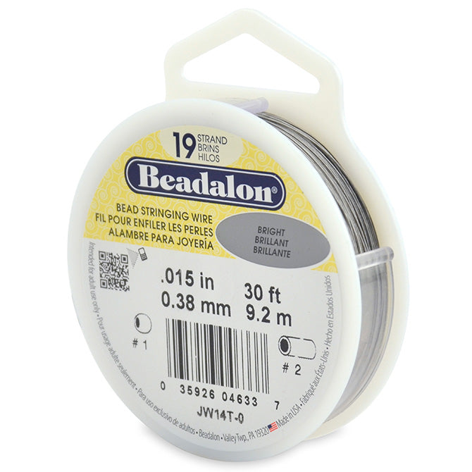 Beadalon fil câble 19 brins brillant 0.38mm, 9.2m (1)