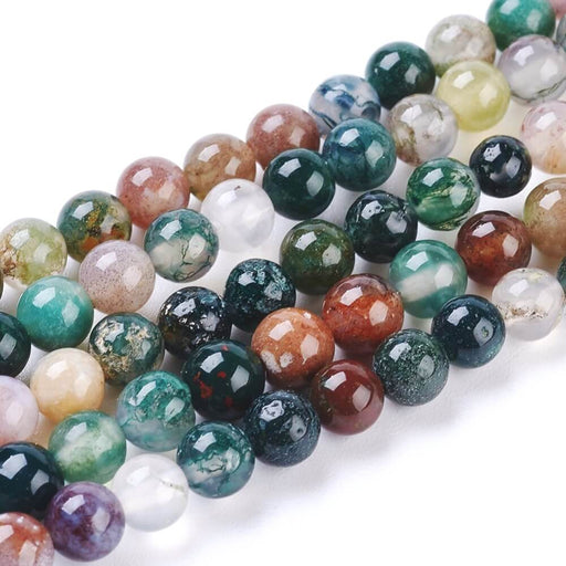 Perles en agate indienne, ronde, vert foncé - 6mmx1 - 60pcs / 38cm (1 fil)