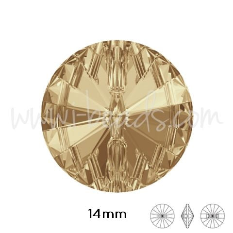 3015 SWAROVSKI round button crystal golden shadow 14mm (2)