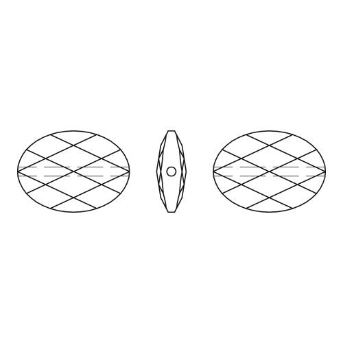 Perles facettes Swarovski 5050 crystal 14x10mm (1)