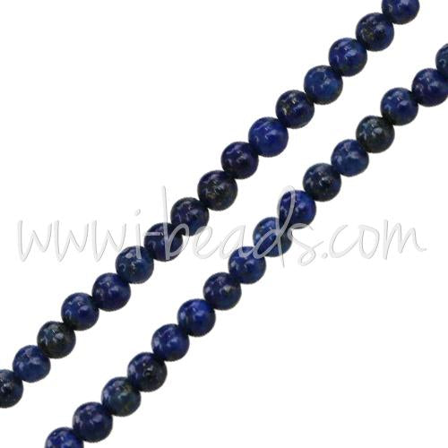Perles rondes Lapis Lazuli 3mm sur fil (1)
