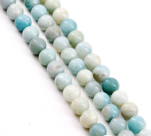 Perles rondes Amazonite naturelle 10mm sur fil 38 cm 37 perles (1 fil)