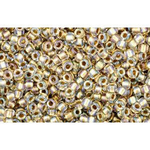 Achat cc262 - Toho beads 15/0 inside colour crystal/gold lined (100g)