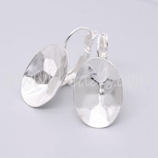 Serti boucle d'oreilles pour Swarovski 4120 18x13mm argenté (2)