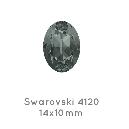 Swarovski 4120 oval fancy stone Black Diamond F 14x10mm (2)