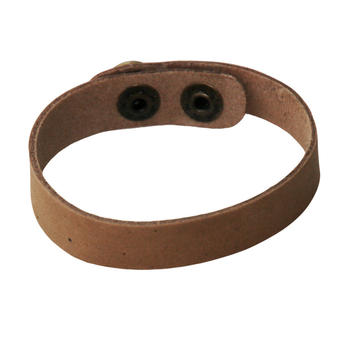 Bracelet customiser cuir camel et fermoir en laiton (1)