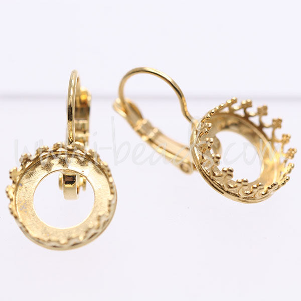 Serti boucle d'oreilles Vintage pour Swarovski 1122 10mm-SS47 doré (2)