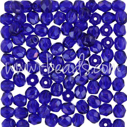 Achat Perles facettes de bohème cobalt 4mm (100)