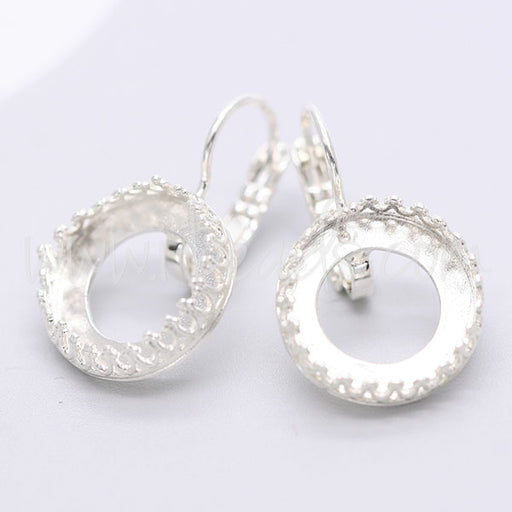Achat Serti boucle d&#39;oreilles Vintage pour Swarovski 1122 14mm argenté (2)