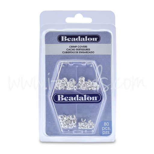 Achat Assortiment de caches perles a écraser Beadalon métal plaqué argent 80 pièces (1)