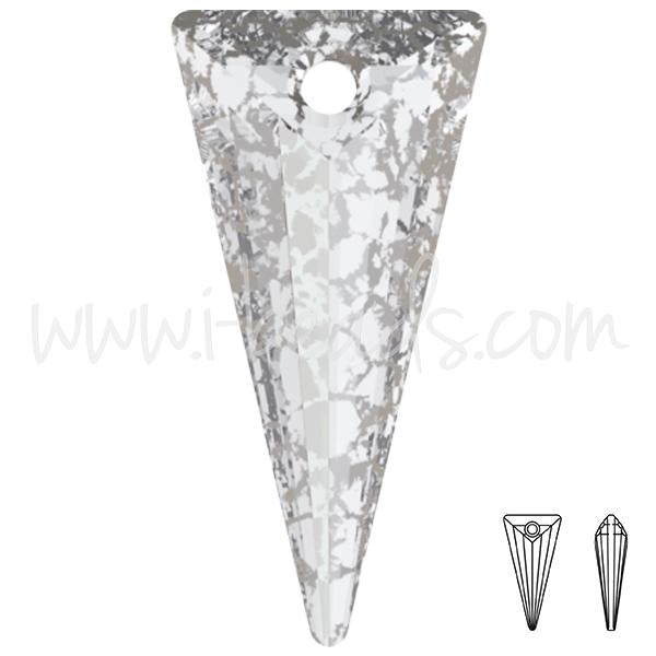 Pendentif Swarovski 6480 spike Crystal silver Patina 28mm (1)