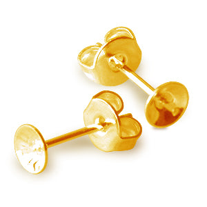 Achat Boucles d&#39;oreilles Clou pour perles à monter 6mm métal doré à l&#39;or fin qualité (2)