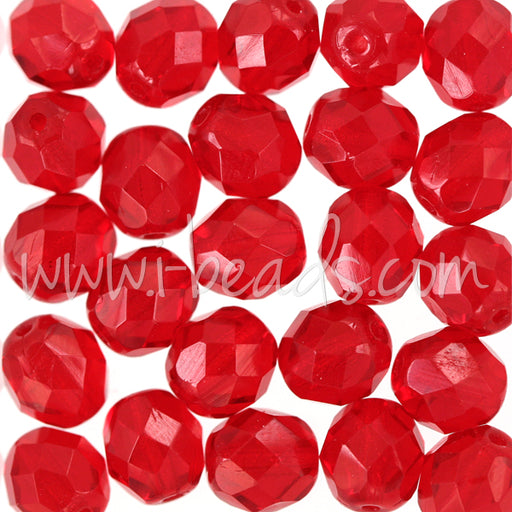 Perles facettes de bohème siam ruby 8mm (25)