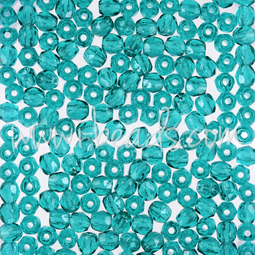 Achat Perles facettes de boheme teal 3mm (50)