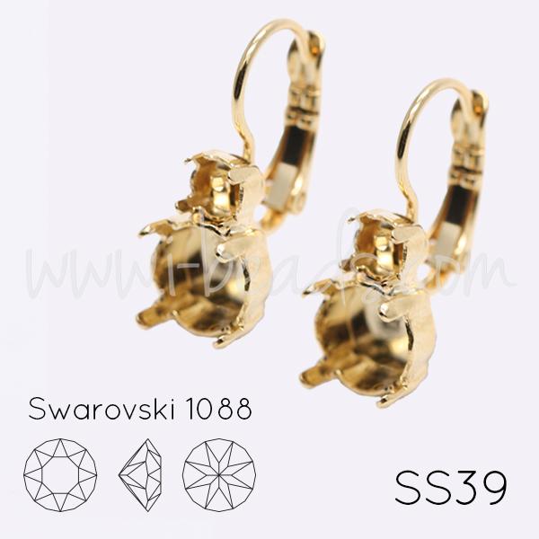 Serti boucle d'oreilles pour Swarovski 1088 SS39 et 4mm-pp31-SS19 doré (2)