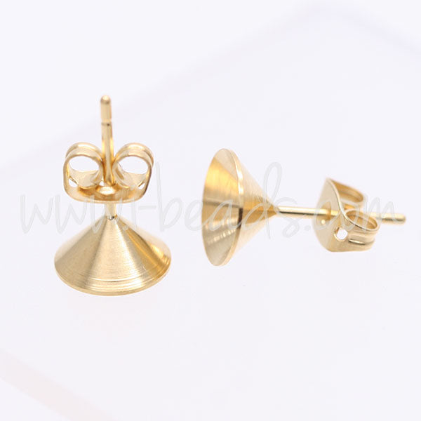 Serti boucle d'oreilles coniques pour Swarovski 1088 SS39 doré (2)