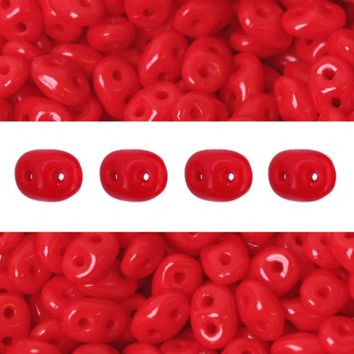 Perles Super Duo 2.5x5mm Opaque Red (10g)