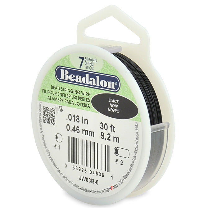 Beadalon fil câble 7 brins noir 0.46mm, 9.2m (1)